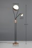 Nowoczesna dekoracyjna lampa podłogowa LED dwie kule brązowa metalowa designerska uniwersalna ściemnialna CHRIS 478310265 TRIO